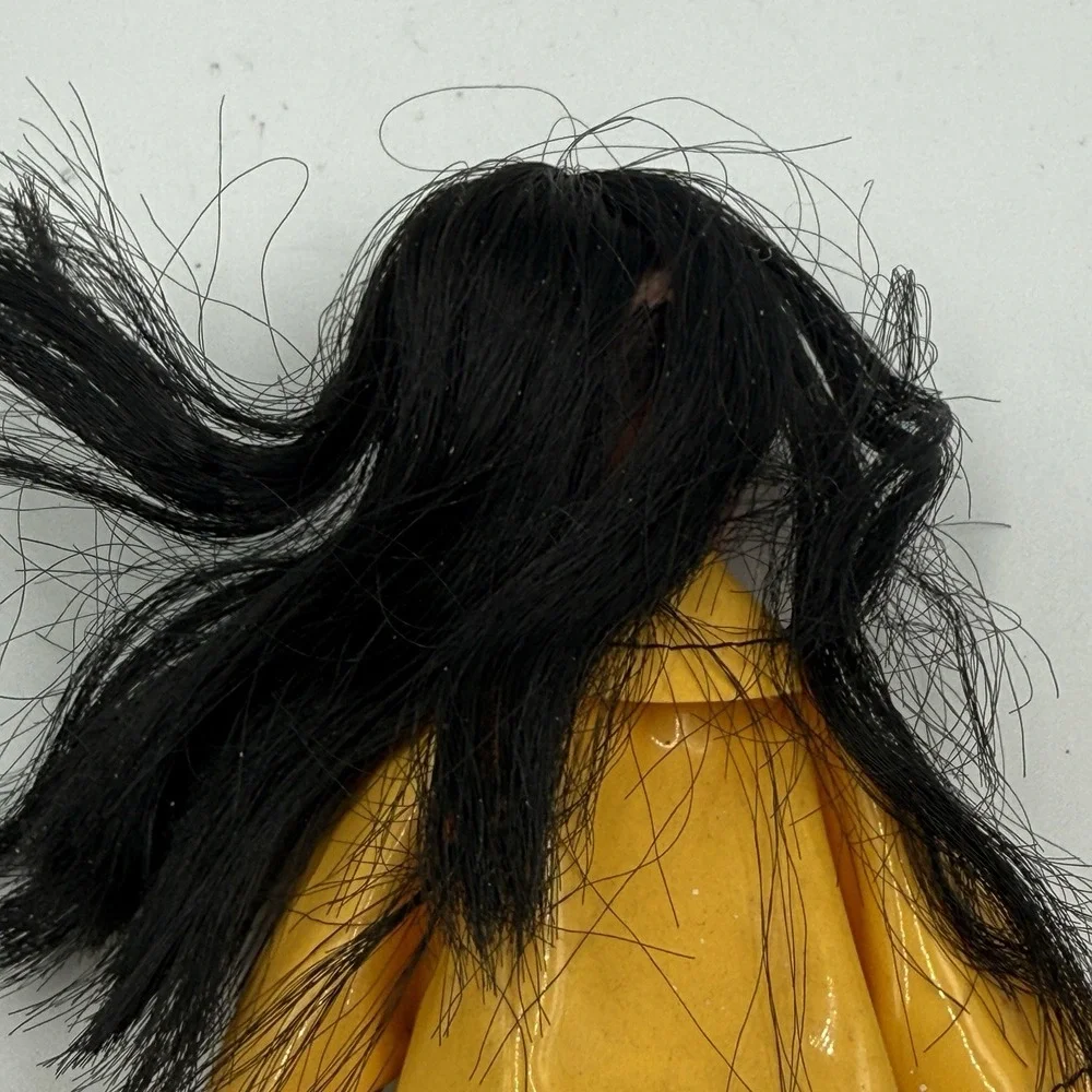 Vintage 1960s Susie Sad Eyes Doll Black Hair Yellow Vinyl Raincoat Outfit 8 inch